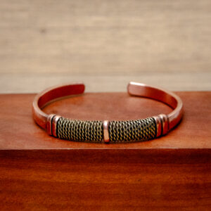 Pulsera de Cobre con decoraciones de bronce y cobre
