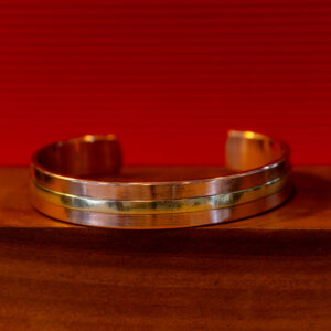 Pulsera de Cobre Lisa con linea de Bronce