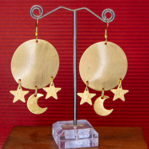 Aros de bronce estrellas y lunas